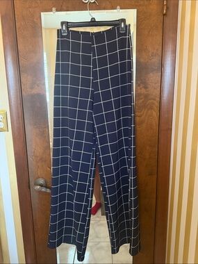 Women’s Navy Windowpane Dress Pants